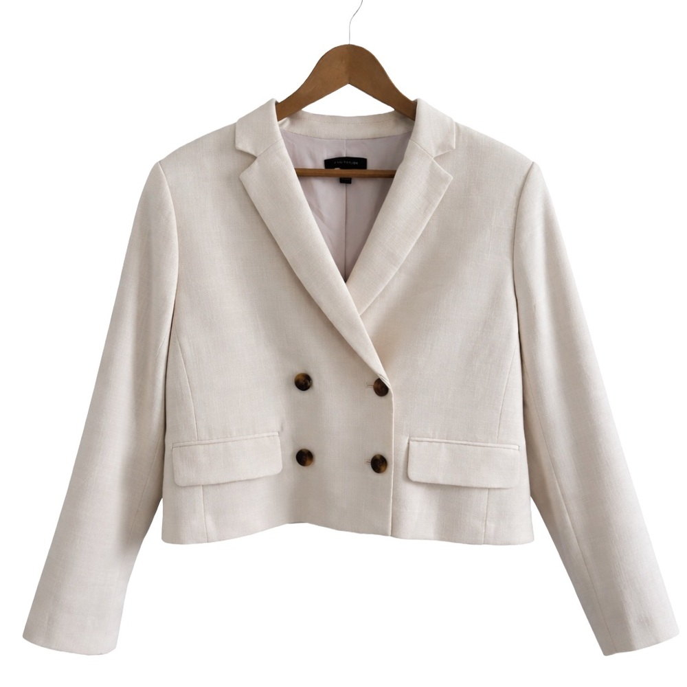 Ann Taylor Petite Cream/Ivory Blazer
